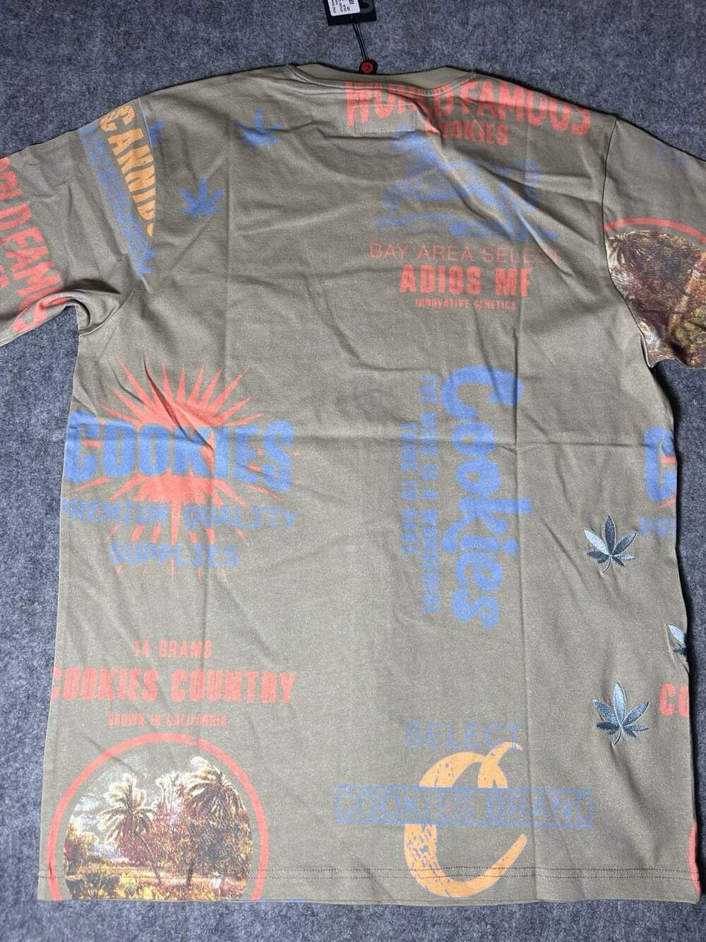 Cookies All Over Printed SS Knit With Contrast Chest Pocket T-Shirt in Olive - Picture 3 of 4